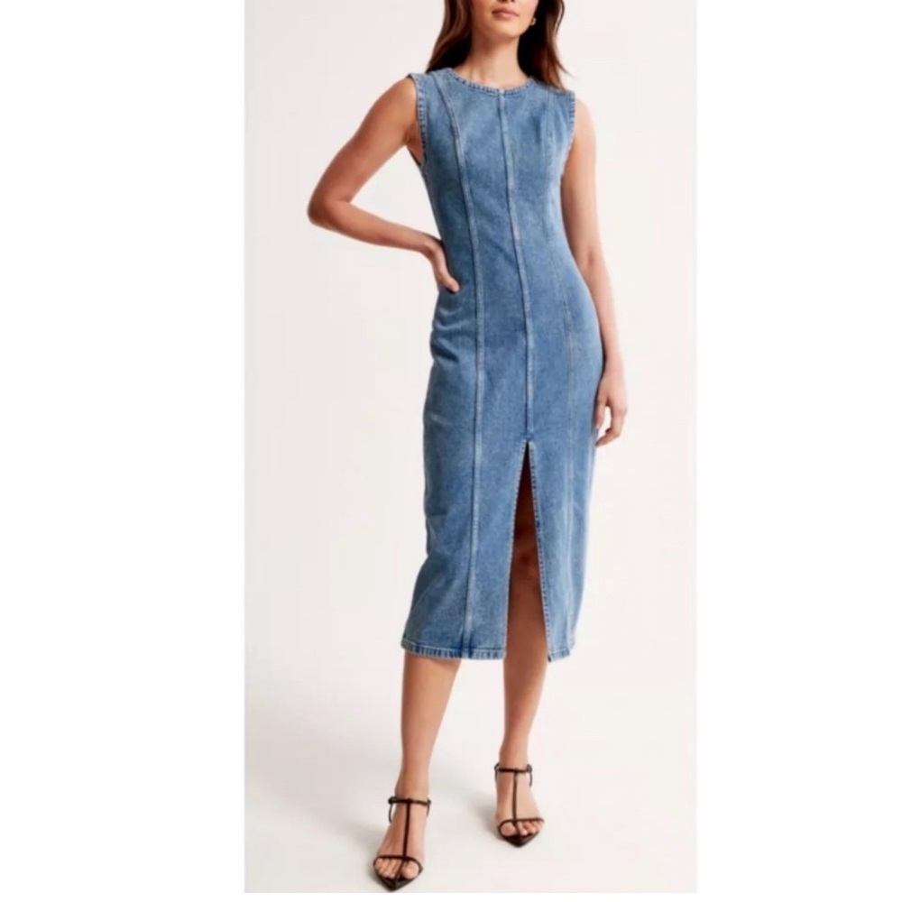 Abercrombie & Fitch Dark Navy Sleeveless Maxi Dress